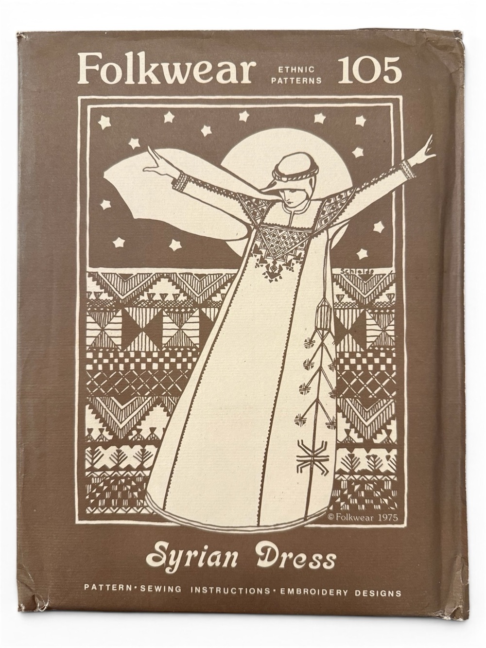 1975 Syrian Dress Folkwear Ethnic Sewing Patterns Instructions Embroidery #105